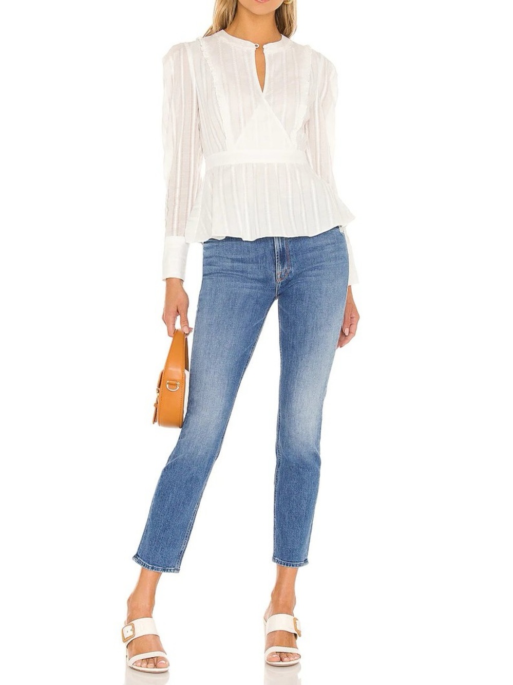 Mother the mid rise dazzler ankle cut & paste jeans *flawed